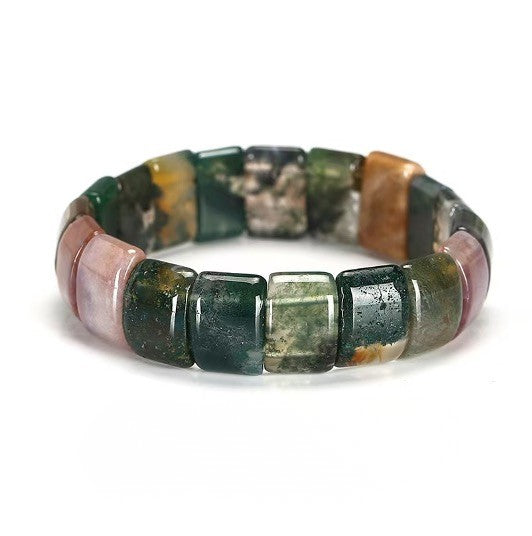 Indian Agate Square Beaded Bracelet