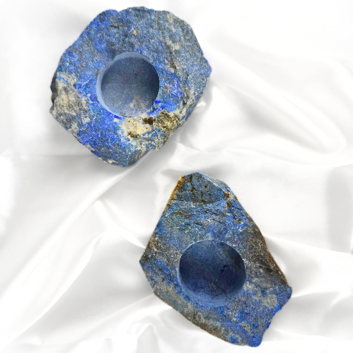 Rough Lapis Lazuli Crystal Tea-Light Holder