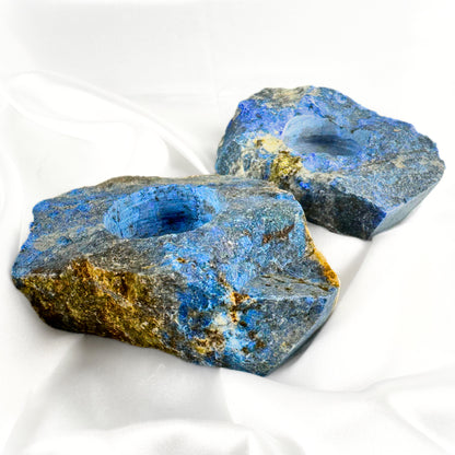 Rough Lapis Lazuli Crystal Tea-Light Holder