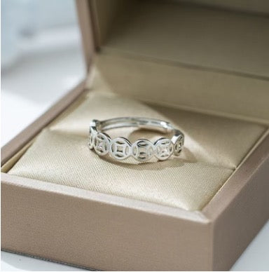 Silver Looped Squares Ring