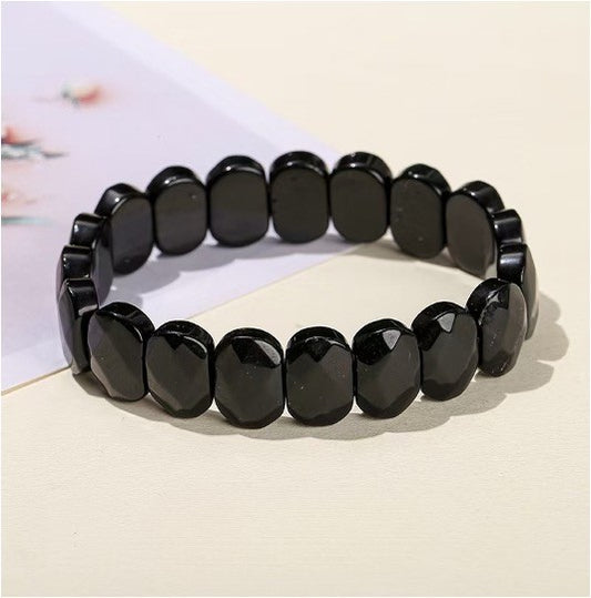Obsidian Square Beaded Bracelet