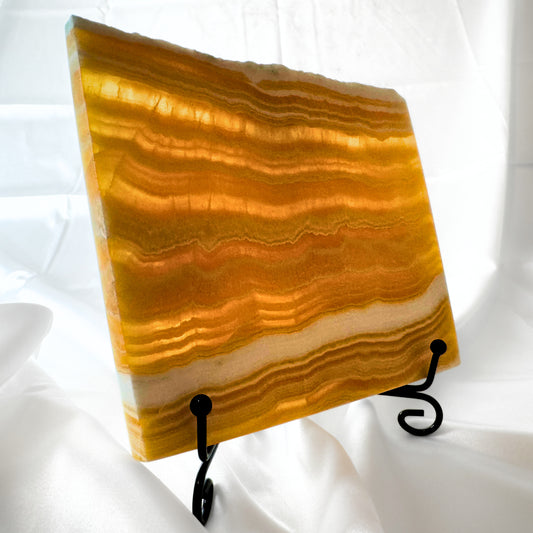 Orange Calcite Slab with Stand