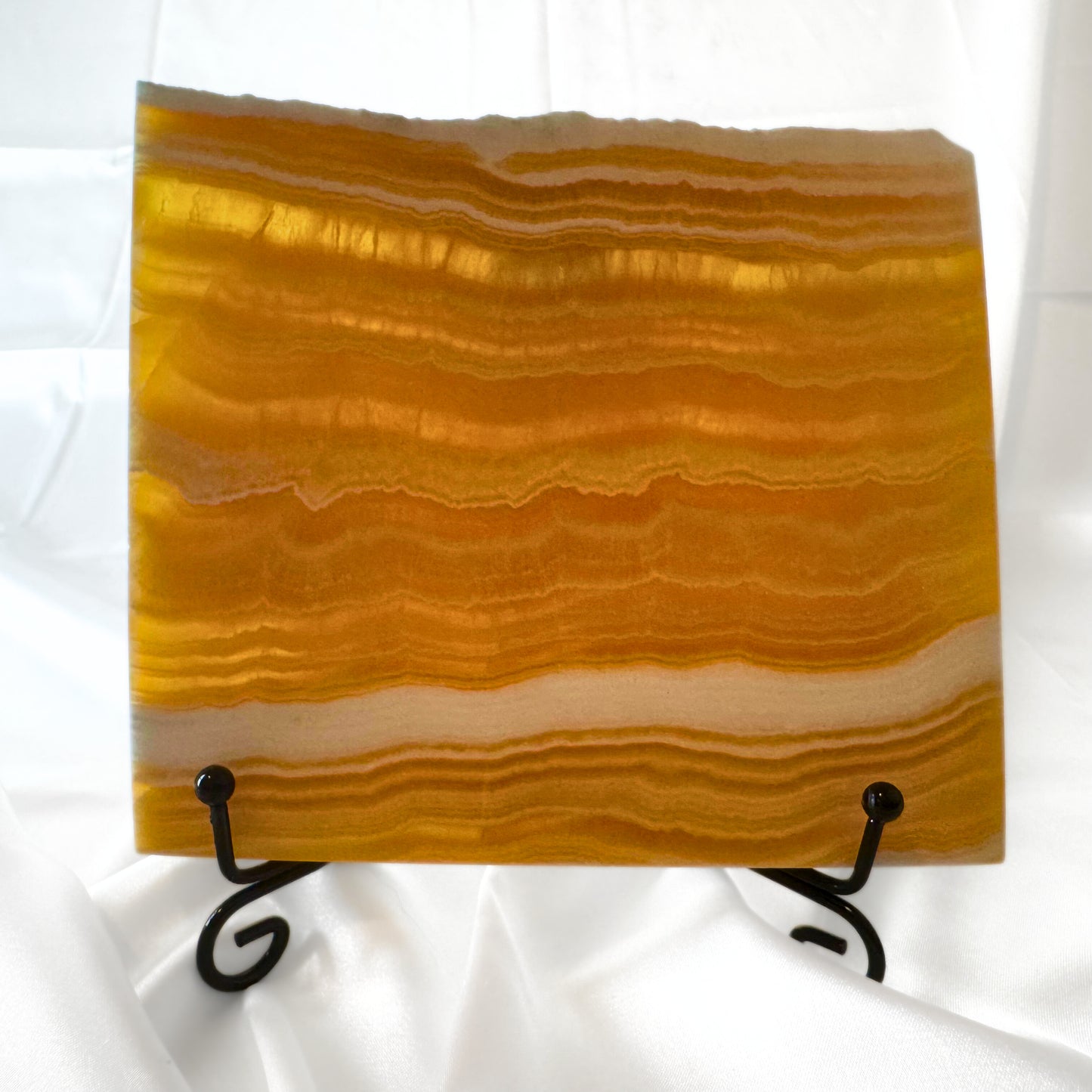 Orange Calcite Slab with Stand