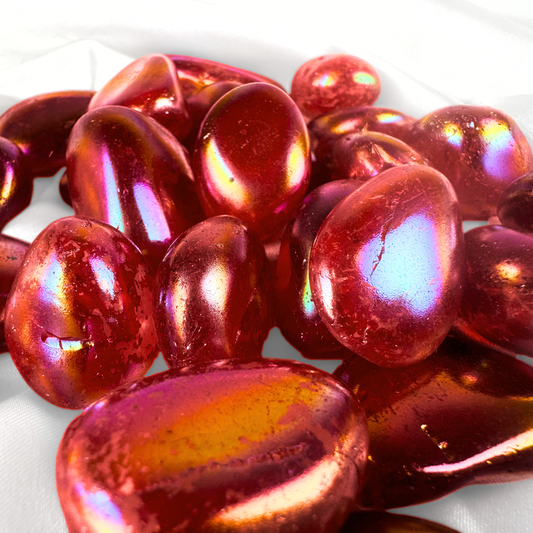 Red Aura Crystal Tumblestone