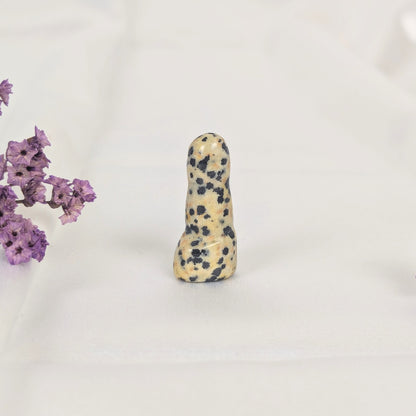 Dalmatian Jasper Mini Crystal  Penis Carving