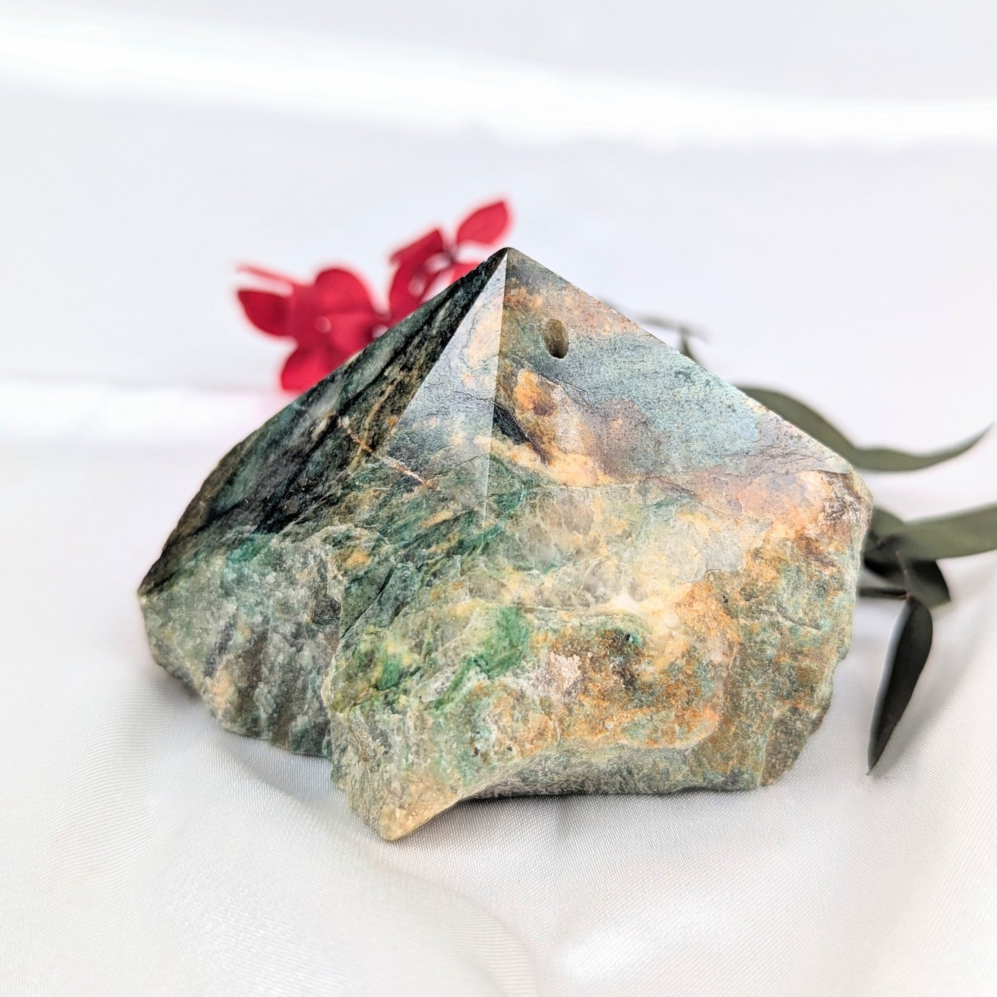 Green Aventurine Crystal Incense Holder Front