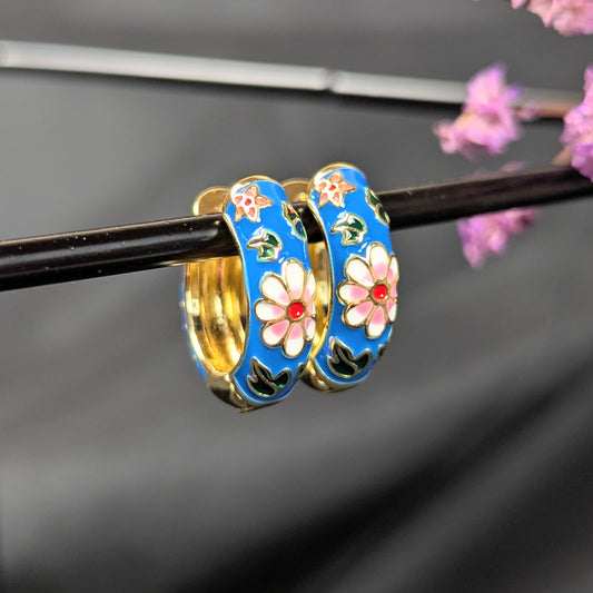 cloissone hoop earrings