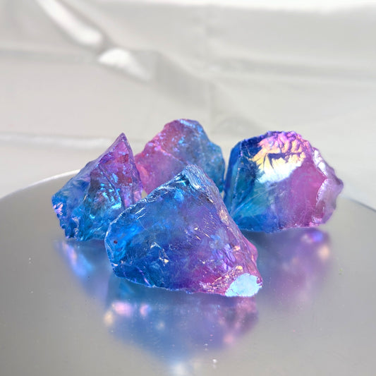 Rough Purple and Blue Aura Crystal