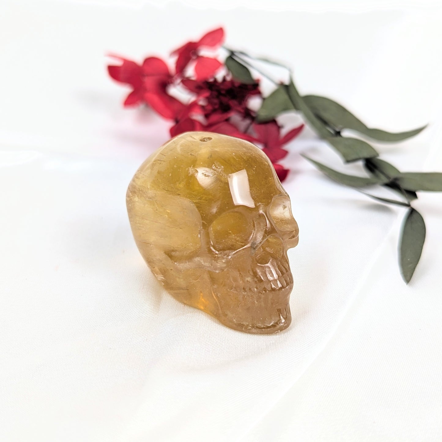 Fluorite Crystal Skull Incense Holder Side