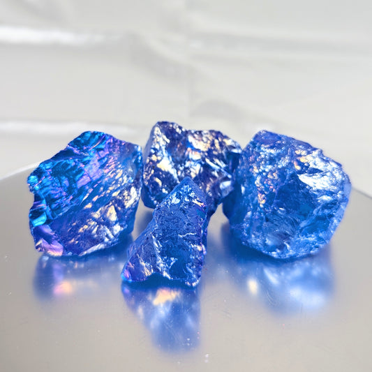 Rough Dark Blue Aura Crystal 