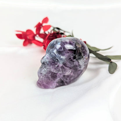 Fluorite Crystal Skull Incense Holder Side