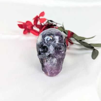 Fluorite Crystal Skull Incense Holder Front