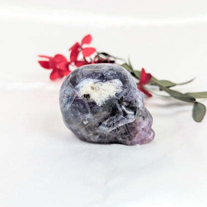 Fluorite Crystal Skull Incense Holder Side