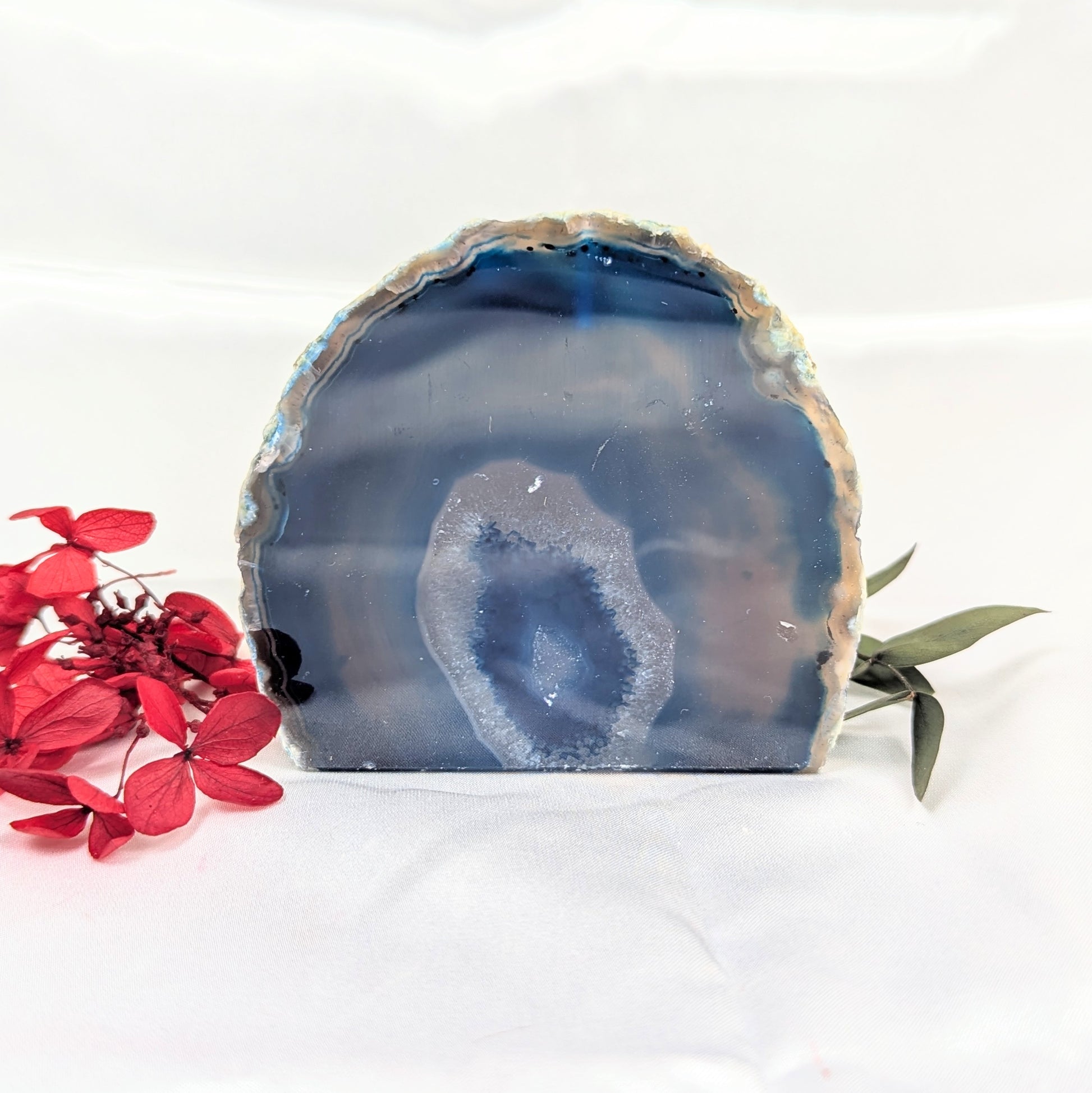 Agate Geode Crystal Incense Holder Front