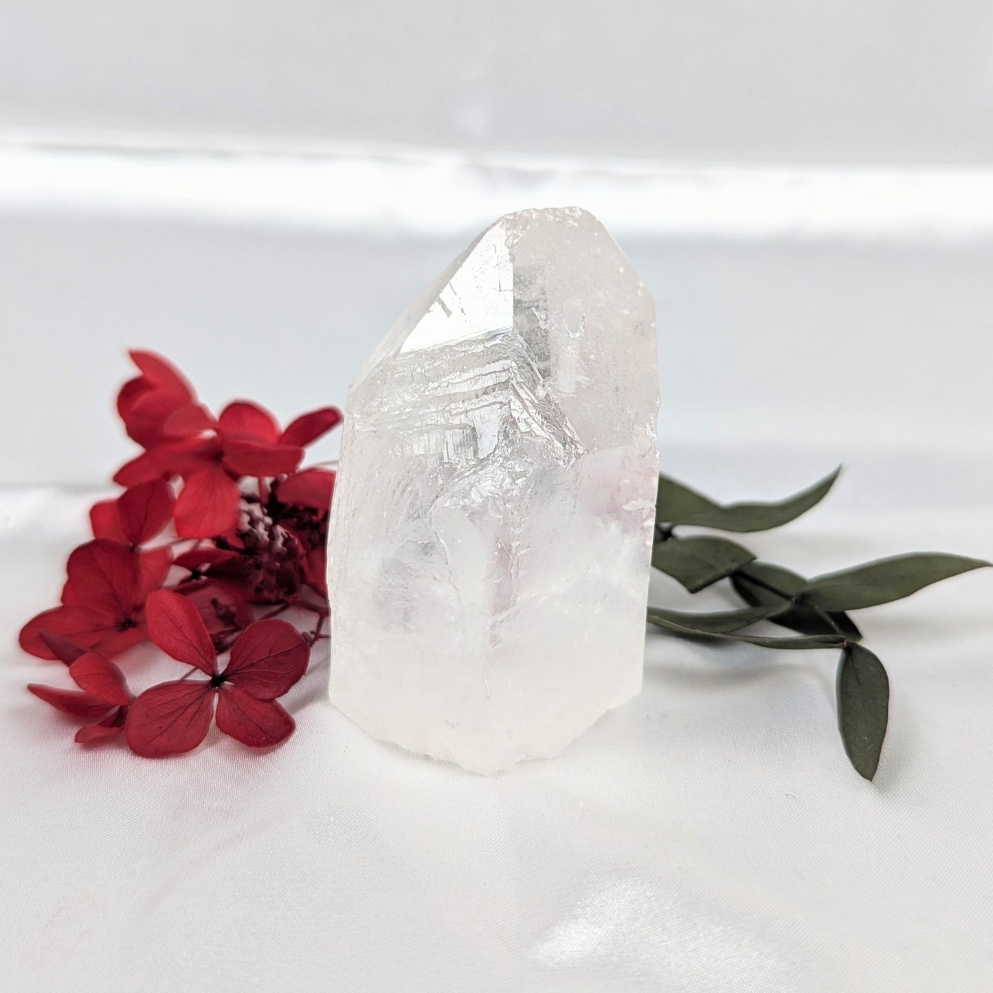 Clear Quartz Crystal Incense Holder Front