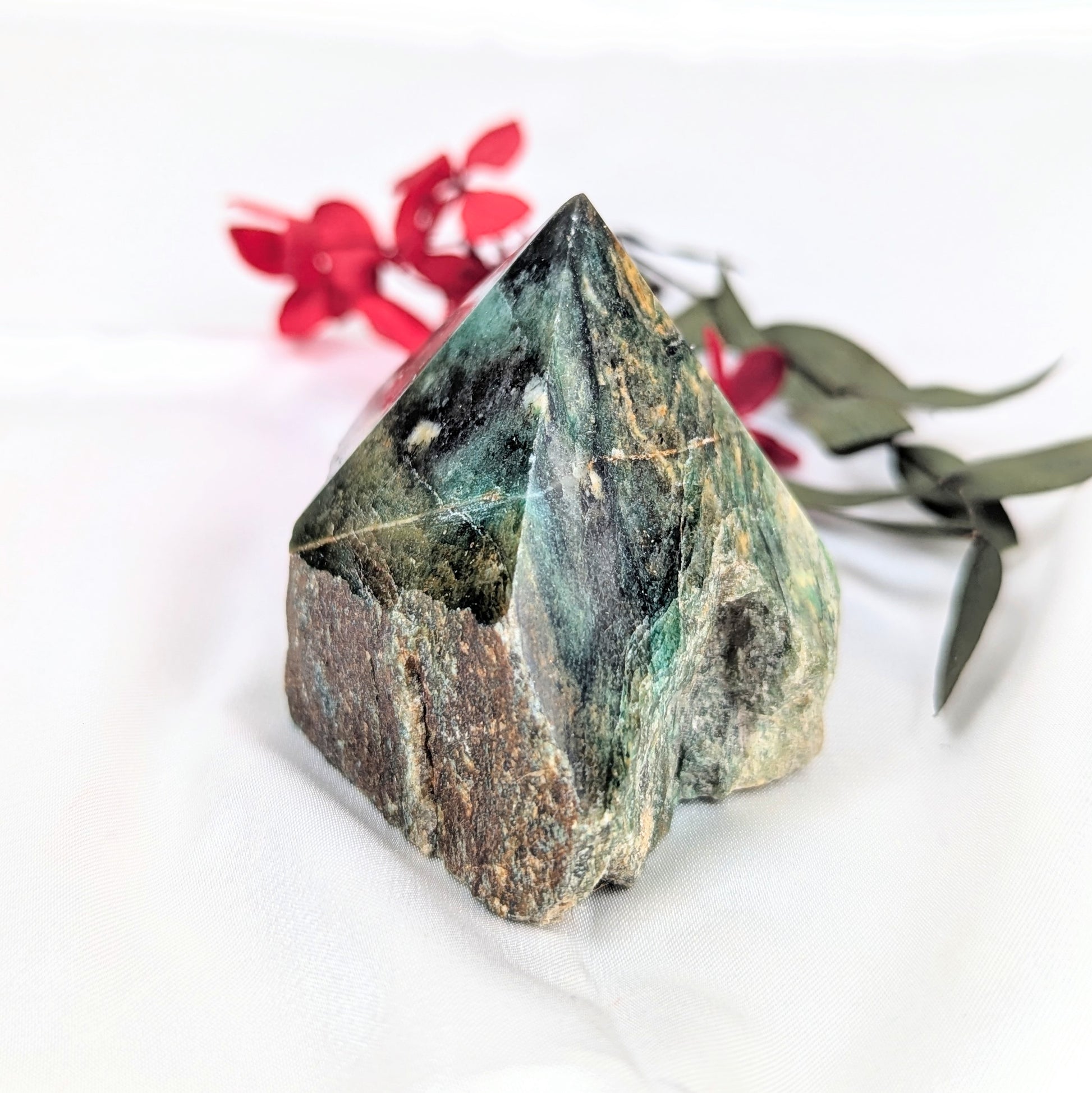 Green Aventurine Crystal Incense Holder Side