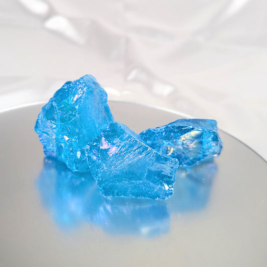 Rough Light Blue Aura Crystal