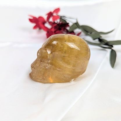 Fluorite Crystal Skull Incense Holder Side