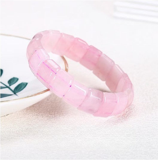 Rose Quartz Square Beaded Bracelet