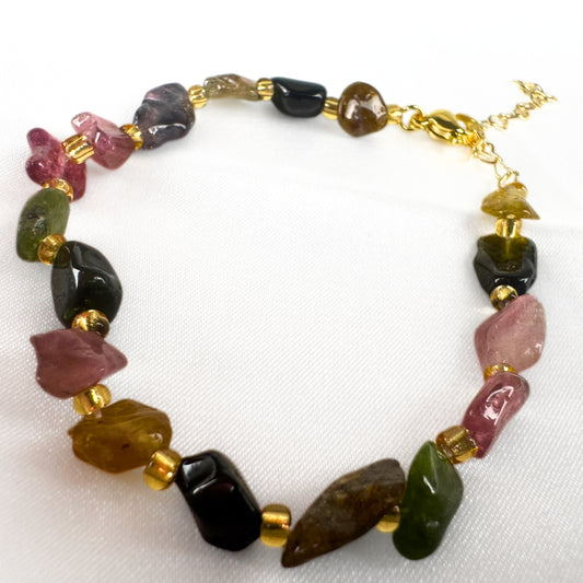Rainbow Tourmaline Bead Bracelet