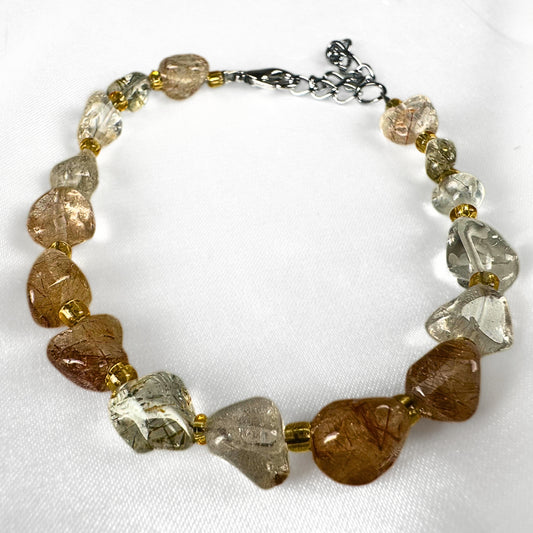Rutilated Quartz Bead Bracelet