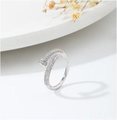 Silver Diamanté Nail Wrap Ring