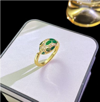 Gold Large Snake Head Ring