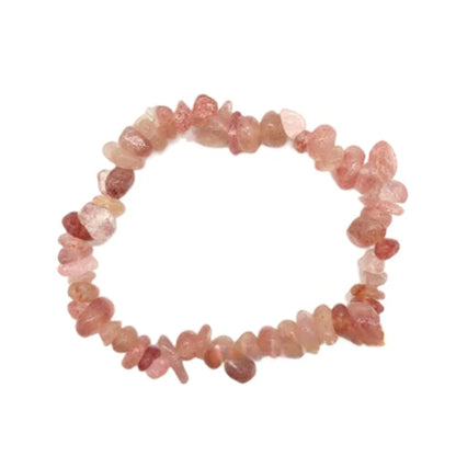 Strawberry Quartz Crystal Chip Bracelet