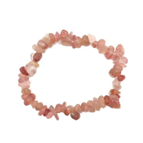 Strawberry Quartz Crystal Chip Bracelet