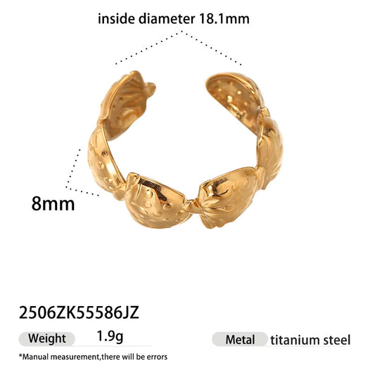 Adjustable Gold Strawberry Ring