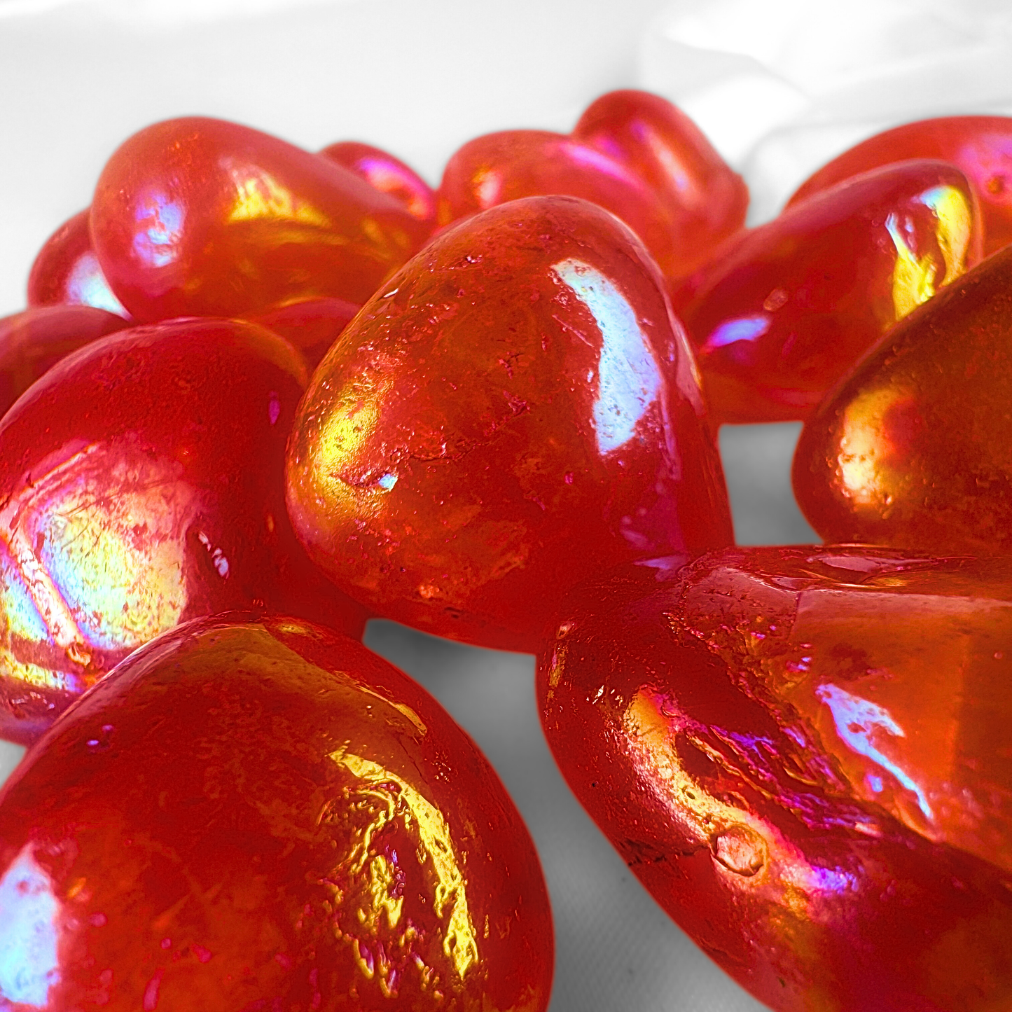 Red Tangerine Aura Crystal Tumblestone