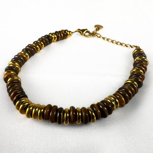 Disc Bracelet - Golden Tigers Eye