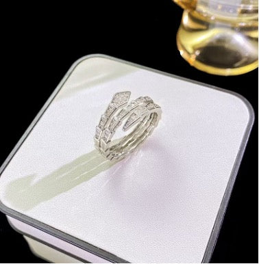 Silver Diamanté Triple Row Ring