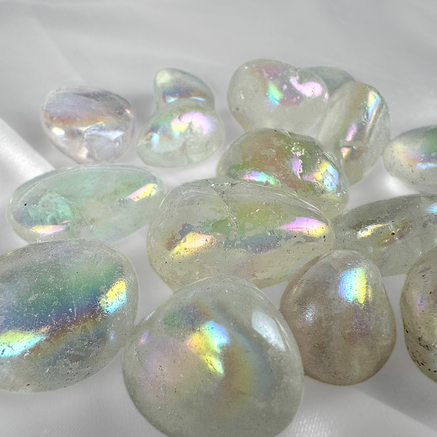 Clear Aura Crystal Tumblestone