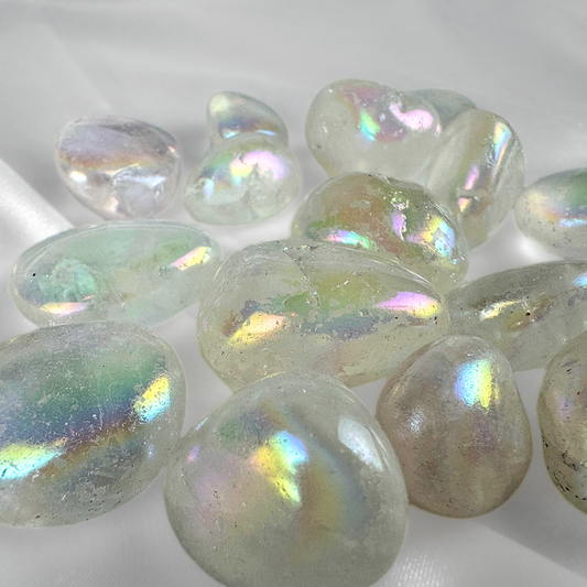 Clear Aura Crystal Tumblestone
