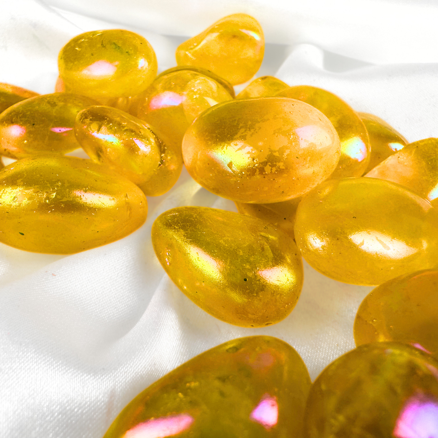 Yellow Aura Crystal Tumblestone