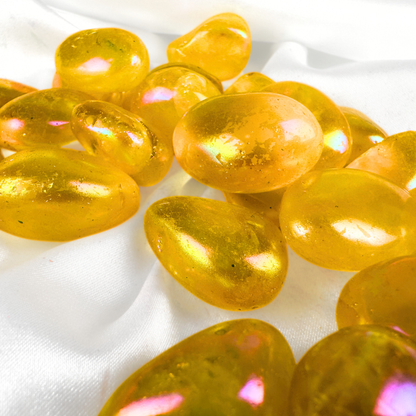 Yellow Aura Crystal Tumblestone