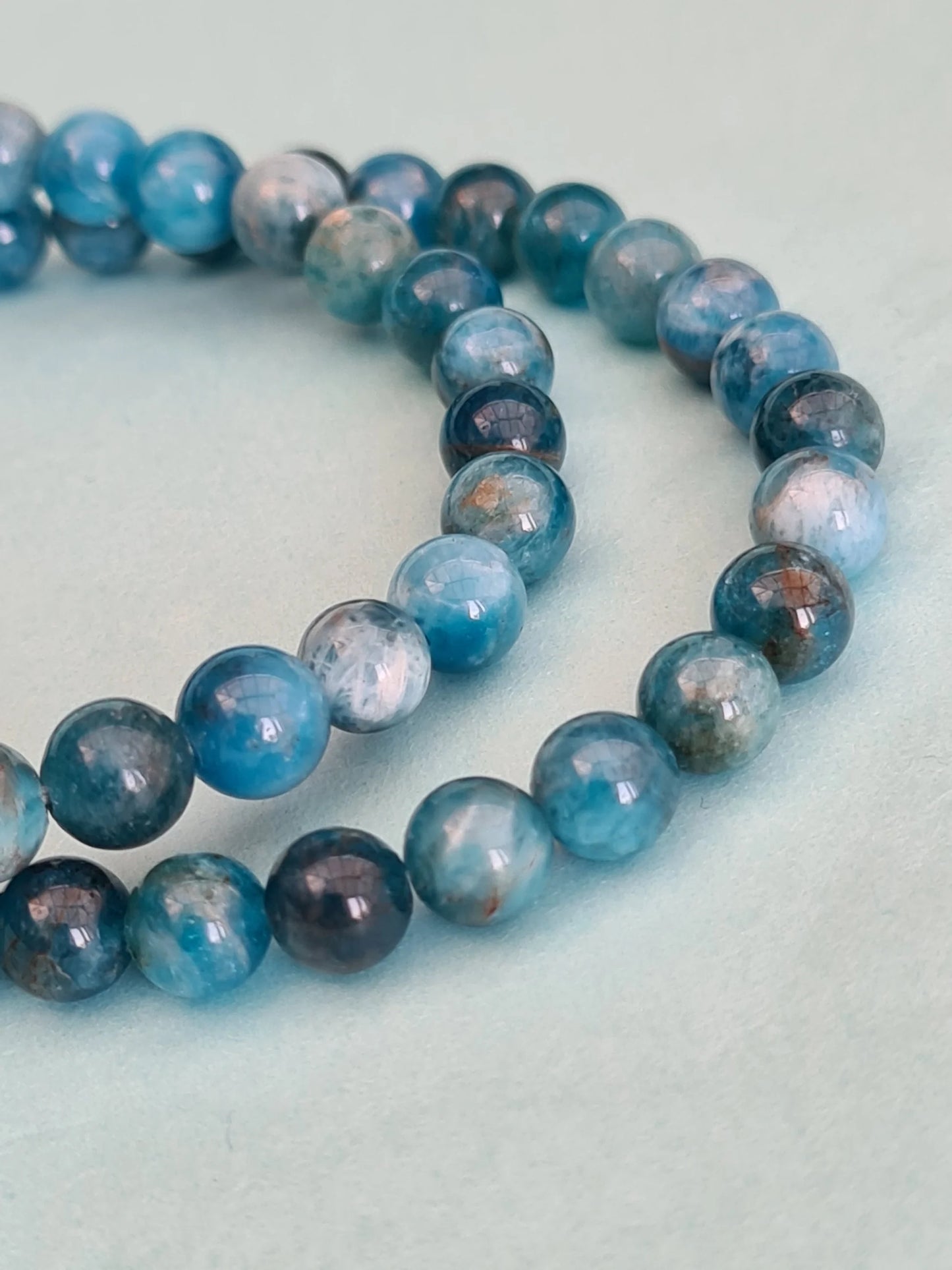 Blue Apatite Crystal Beaded Bracelets