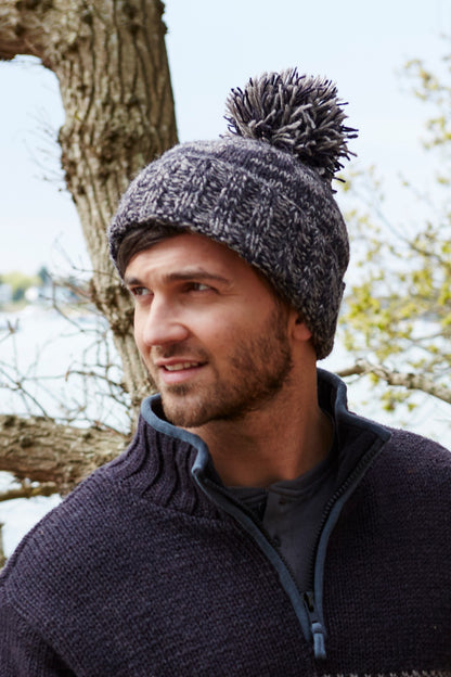 Men’s Donegal Bobble Beanie - Charcoal