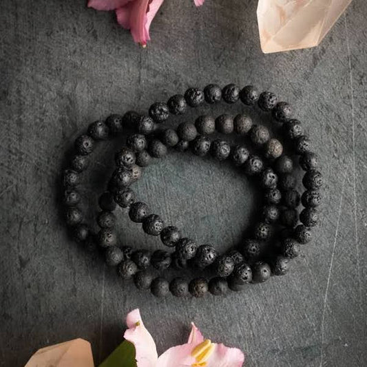 Lava Stone Crystal Beaded Bracelets