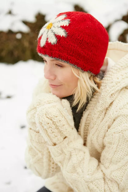 Daisy Beanie - Red