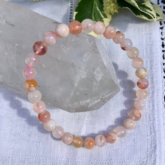 Flower Agate Crystal Beaded Bracelets
